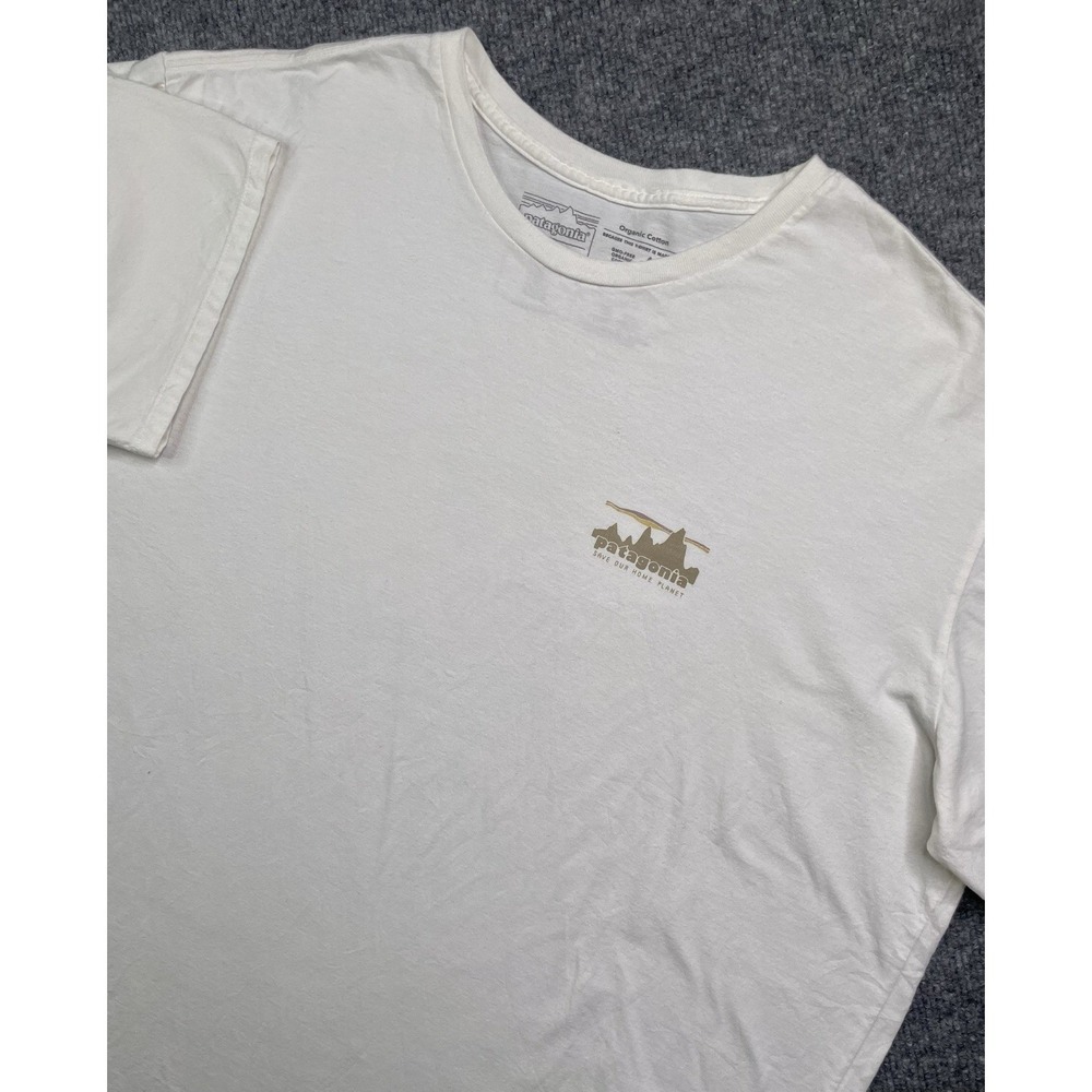 Patagonia T-Shirt Men's XXL 73 Skyline Organic Cotton‎ Short Sleeve White